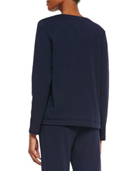 Joan Vass Stretch Interlock Zip Front Jacket Petite