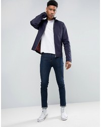 Asos Tall Harrington Jacket With Funnel Neck In Navy