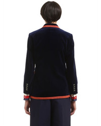 Gucci Velvet Jacket W Contrasting Color Trim