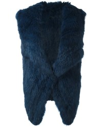 Yves Salomon Sleeveless Open Front Fur Jacket