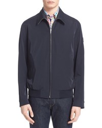Paul & Shark Zip Front Jacket With Leather Trim