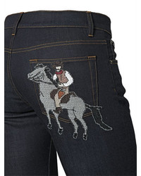 Dolce & Gabbana 165cm Cowboy Patch Stretch Denim Jeans
