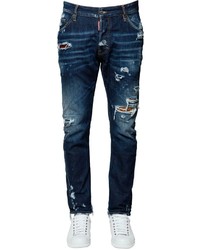 DSQUARED2 165cm Kenny Twist Patches Denim Jeans