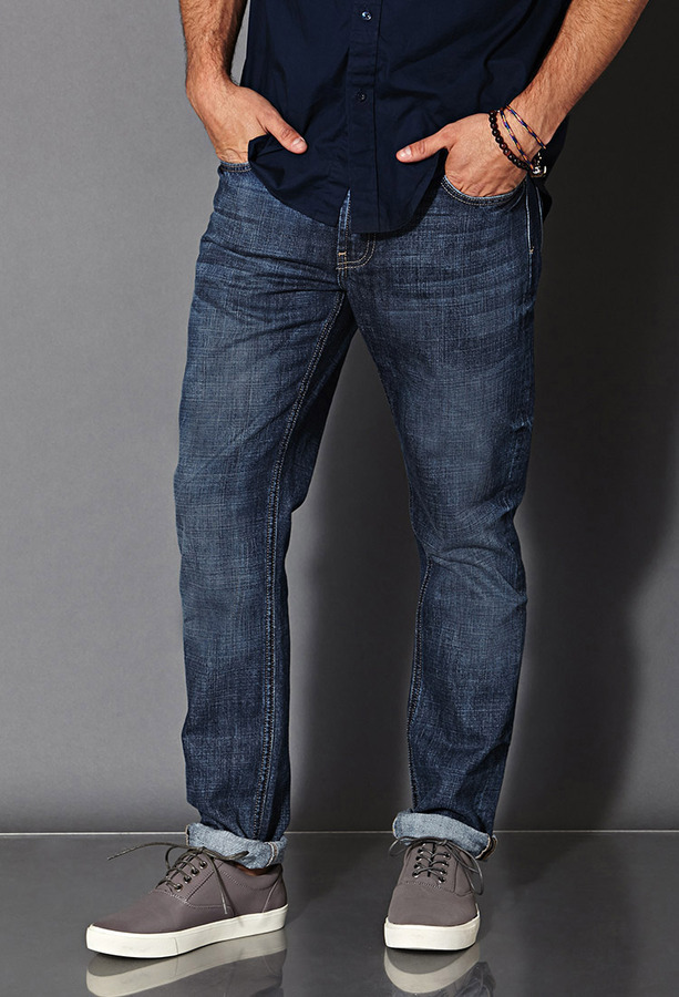 dark wash jeans mens outfit