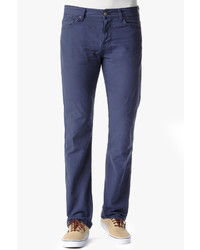 7 For All Mankind Standard Classic Straight Leg In Midnight Navy Cotton Linen