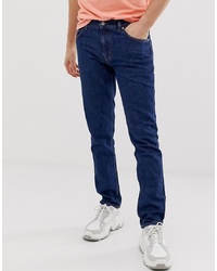 Weekday Alley Slim Jeans In Dark Blue