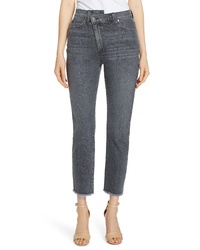 Alice + Olivia Jeans Amazing Asymmetrical Slim Straight Jeans