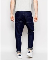 Asos Brand Bow Leg Jeans In Indigo In Drapey Fabric