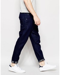 Asos Brand Bow Leg Jeans In Indigo In Drapey Fabric
