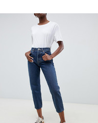 Asos Petite Asos Design Petite Recycled Florence Authentic Straight Leg Jeans In London Blue Wash
