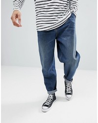 ASOS DESIGN Asos Oversized Tapered Jeans In Dark Wash