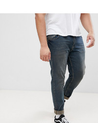 ASOS DESIGN Asos Plus Stretch Slim Jeans In Dark Wash Blue
