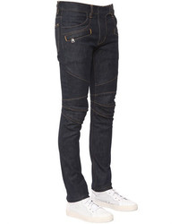 Balmain 15cm Brut Biker Stretch Denim Jeans