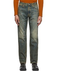 Martine Rose Blue Brown Straight Leg Jeans