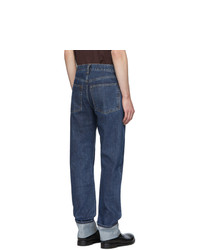 Helmut Lang Blue Cuffed Masc Hi Straight Jeans