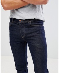 Mennace Blue Plain Rise Slim Jeans