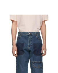 JW Anderson Blue Shaded Multi Pocket Jeans