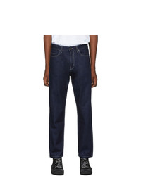 Hugo Blue Solid Relaxed Fit Jeans