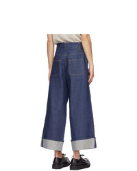 King and Tuckfield Blue Wide Leg Graham Jeans