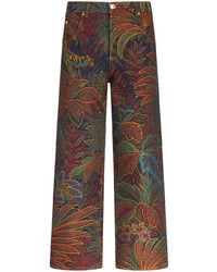 Etro Botanical Jacquard Straight Leg Denim Trousers