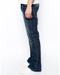 Asos Brand Flare Jeans In Mid Wash