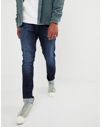 Brooklyn Supply Co. Brooklyn Supply Co Skater Fit Jeans In Washed Indigo