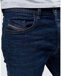 Diesel Buster Jeans Regular Slim Fit Jeans 860z Dark Indigo Overdye Wash