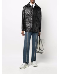 Alexander McQueen Contrast Piping Straight Leg Jeans