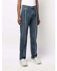 Alexander McQueen Contrast Piping Straight Leg Jeans