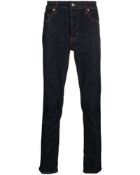 Haikure Contrast Stitching Mid Rise Jeans