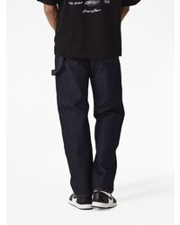 Off-White Contrast Stitching Straight Jeans