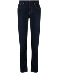 7 For All Mankind Contrast Stitching Straight Leg Jeans