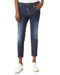 Dsquared2 Cool Girl Cropped Jeans With Patches