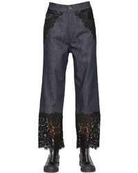 Diesel Black Gold Cotton Denim Jeans W Lace Trim
