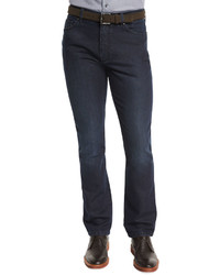 Ermenegildo Zegna Cotton Silk Five Pocket Denim Jeans Dark Indigo
