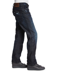 PRPS Dark Denim Jeans With Abrasion Dark Blue