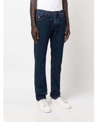 Moorer Dark Wash Tapered Leg Jeans