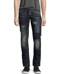 PRPS Demon Dark Wash Slim Jeans With Zipper Fossil