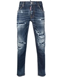 DSQUARED2 Distressed Finish Tapered Leg Jeans