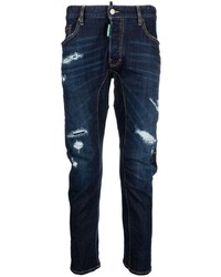 DSQUARED2 Distressed Slim Cut Cropped Jeans