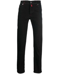 Kiton Double Stitching Low Rise Slim Fit Trousers