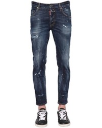 DSQUARED2 16cm Skater Piercing Aqua Denim Jeans