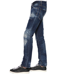 DSQUARED2 18cm Slim Writings Cotton Denim Jeans