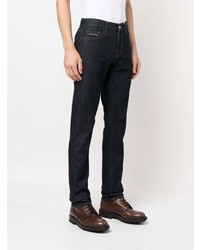 Canali Embroidered Logo Straight Leg Jeans