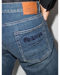 Alexander McQueen Embroidered Logo Straight Leg Jeans
