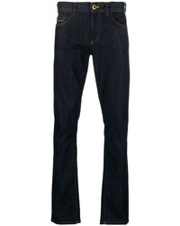 Canali Embroidered Logo Straight Leg Jeans