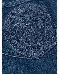 Versace Embroidered Medusa Slim Jeans