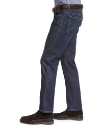 Ermenegildo Zegna Five Pocket Stretch Denim Jeans Navy