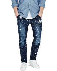 G Star G Star Paint Splatter Denim Moto Jeans Extreme Painted