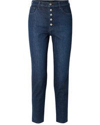 J Brand Heather Cropped High Rise Straight Leg Jeans